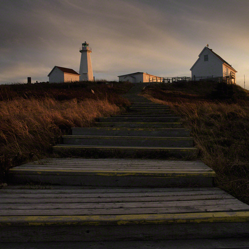 wooden stairs leading to Cape Spear Historic Lighthouse in Newfoundland