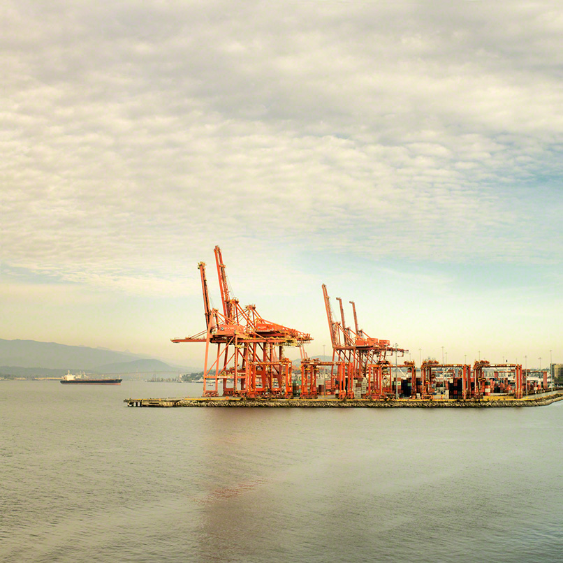 cranes up at port of vancouver