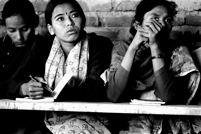 a group of female nepalese students in women's enpowerment class
