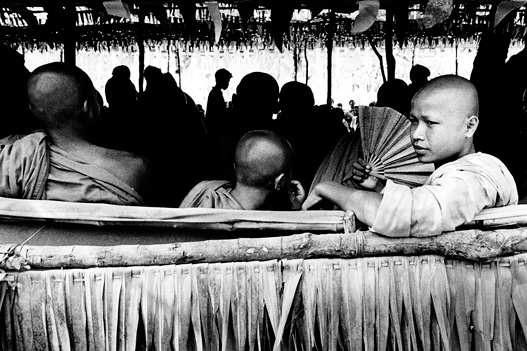 monks at a religious festival in northern rural Cambodia