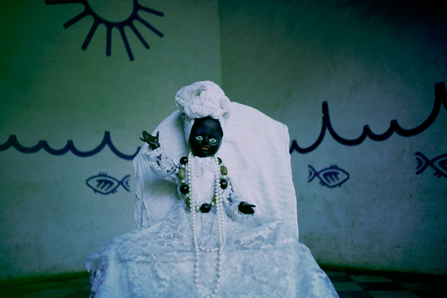 Santorini doll with painted water scenes